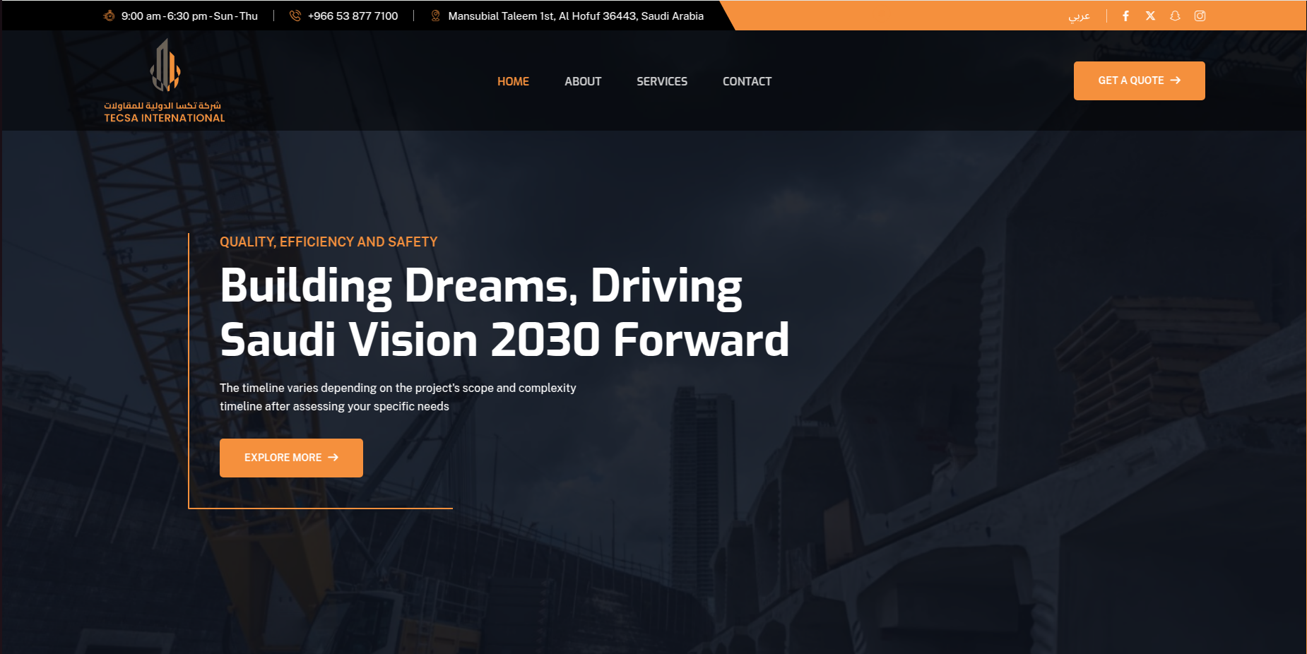 Tecsa International — Construction project preview